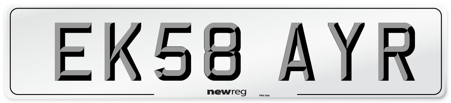 EK58 AYR Number Plate from New Reg